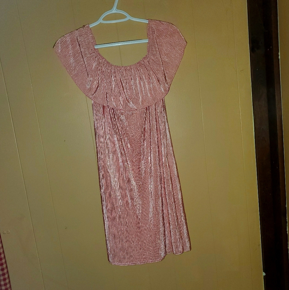 Pink off the shoulder dress